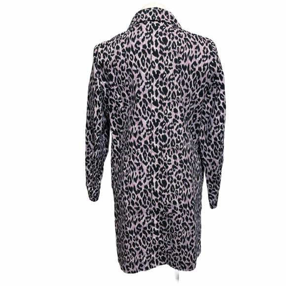 Bill Blass Size 12 Vintage Pink Leopard Spot Trench Coat - Picture 3 of 6